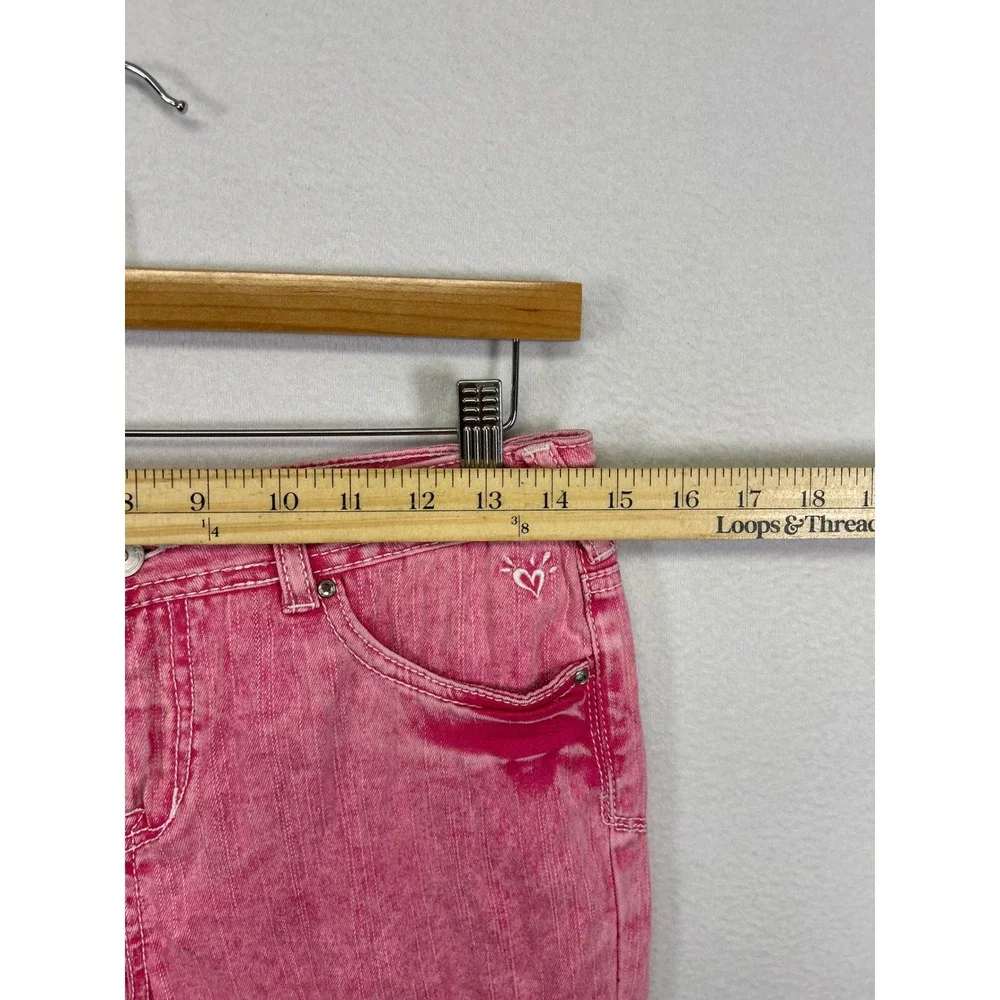 Y2K Kidcore Justice Girls 14R Pink Acid Wash Simply Low Bermuda Denim Shorts